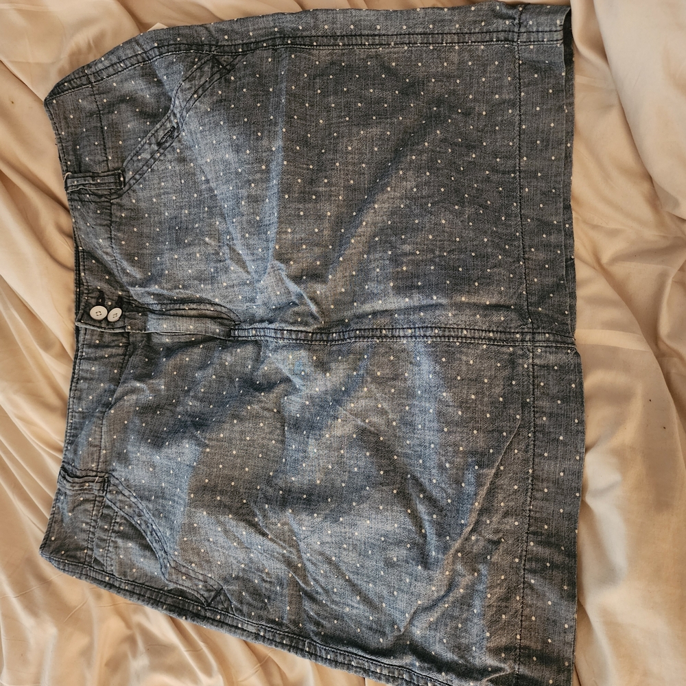Denim Polka Dot Skirt